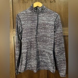 Nike Women's Gray and Black Long Sleeve Dri-Fit Shirt